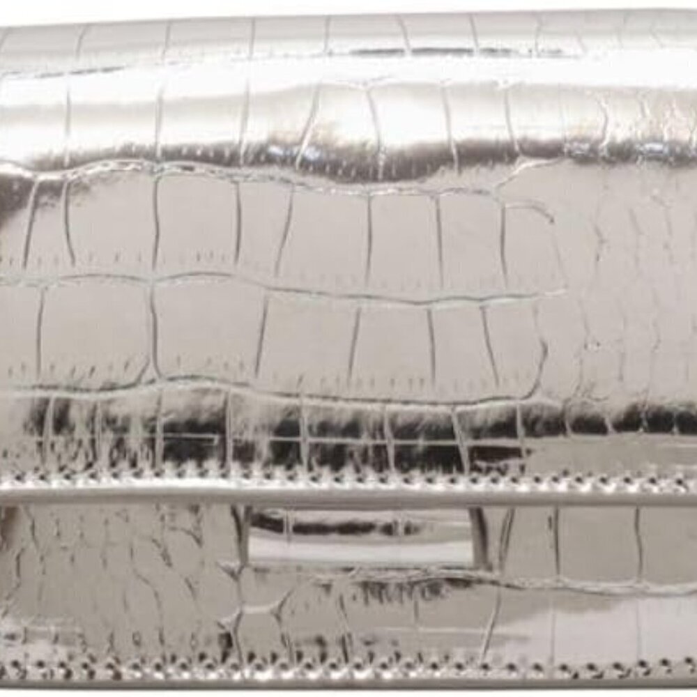 Metallic Silver Evening Mini Purse Crossbody Clutch for Nightclub Parties